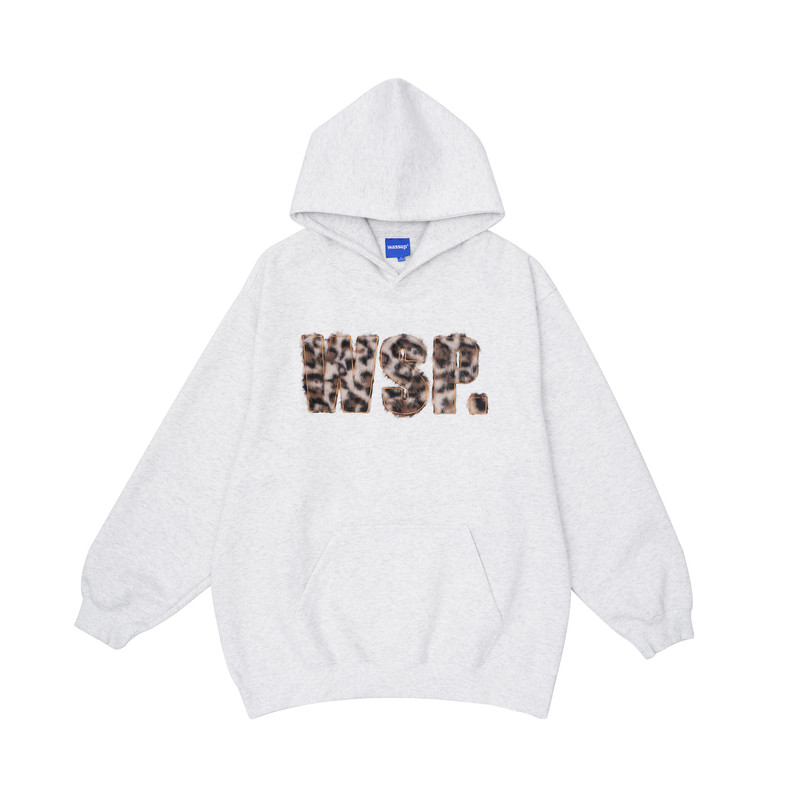 WASSUP绒毛刺绣字母重磅美式卫衣