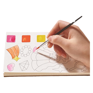 时光学便携水彩涂色本儿童便签画画本绘本填色涂鸦水画幼儿水粉画