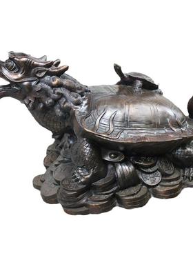 宇卓铜器黄铜龙龟摆件工艺品