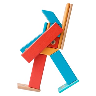 magplayer木制磁力积木宝宝早教启蒙益智拼装磁铁玩具同美国tegu