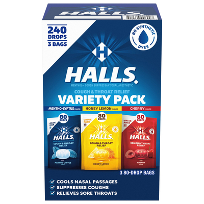 Halls薄荷润喉糖提神醒脑护喉
