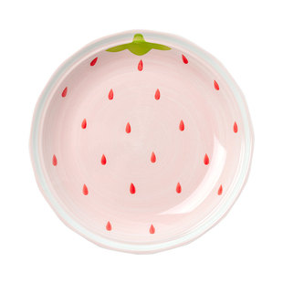 小作草莓碗陶瓷碗盘子碗套装可爱的碗少女心餐具儿童饭碗汤碗