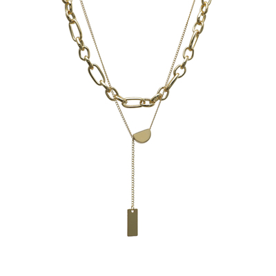 柴夫杂货铺/片金元宝方吊坠项链