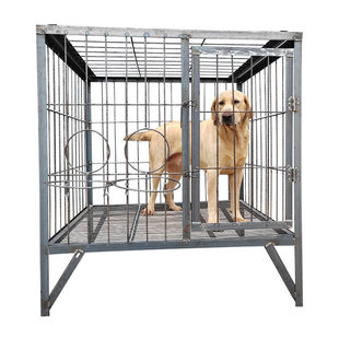 &狗笼大型犬实心钢筋狗笼角铁焊接加粗加固大狗笼养狗场专用狗笼