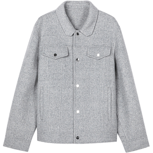 双面羊毛呢子呢绒外套男士春秋冬季休闲韩版潮流短款羊驼毛夹克男