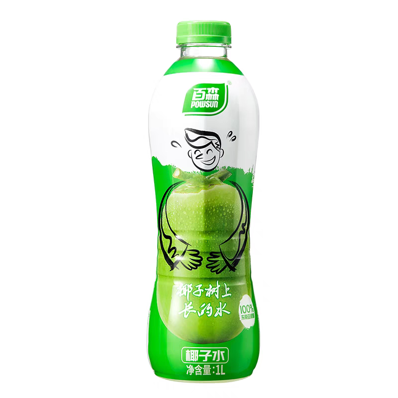 P0WSUN百森椰子水100%东南亚椰源1L大瓶装整箱果汁椰子树上长的水