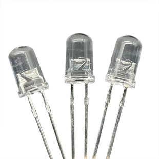 高亮F5MM透明圆头有边红橙黄绿蓝白冰粉紫七彩 LED发光二极管灯珠