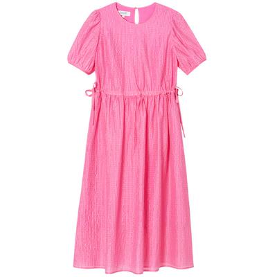 ToyzY可爱风泡泡袖连衣裙女夏季莱赛尔格子纱休闲ZC35205090
