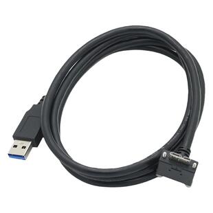 USB3.0数据线 USB3.0转MicroB 弯头带螺丝固定 传输稳定Micro-B视觉机器工业相机连接数据线上弯头带螺丝