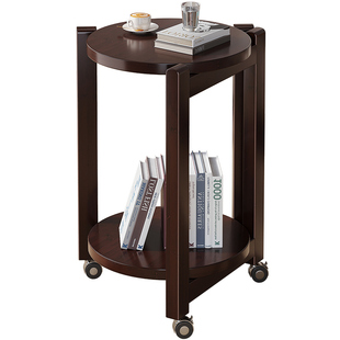 可移动小推车茶几客厅圆桌沙发侧边几床头迷你置物架家用角几茶台