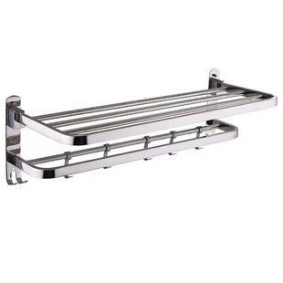 浴室置物架304不锈钢加厚壁挂免打孔折叠厕所卫生间凉毛巾的架子