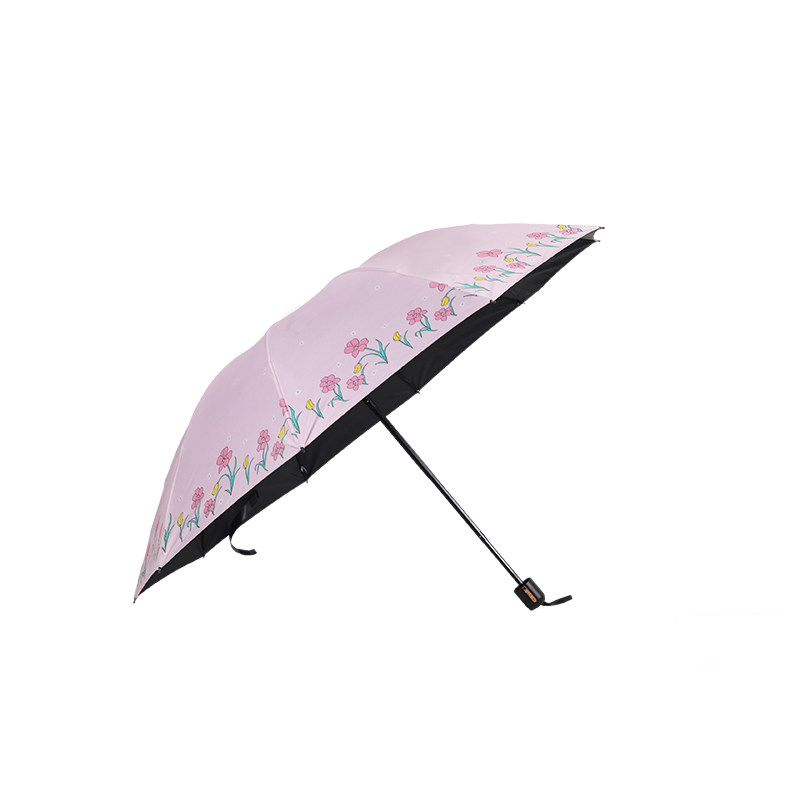 晴之缘手动折叠小花晴雨伞女性专用三折伞防晒防紫外线便携雨伞