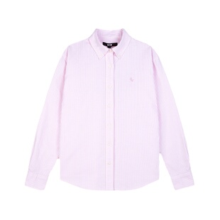 RTW美式刺绣宽松条纹衬衫新款牛津纺休闲长袖外搭春衬衣女小个子