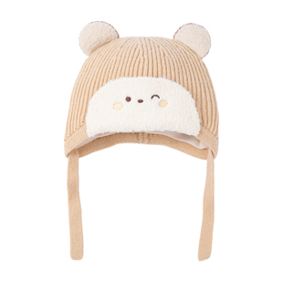 小宝宝帽子冬婴儿护耳帽小月龄男童女宝毛线帽儿童针织帽冬季一岁