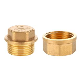 全铜外丝堵头4分管帽6分内丝闷头丝堵1寸水管内六角堵帽四分堵盖