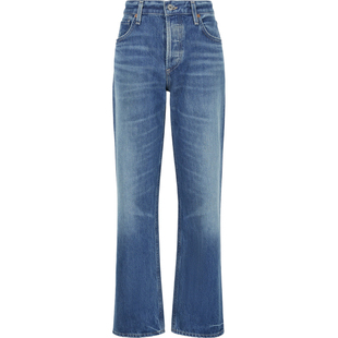 【折扣】Citizens of Humanity女蓝色仿旧款低腰直筒牛仔裤