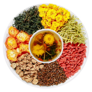 金银花菊花枸杞决明子牛蒡根花茶清去火凉茶热熬夜肝火旺盛养生茶