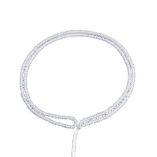 天然新疆和田玉羊脂白玉3mm小米珠项链男女吊坠挂绳玉石多圈手链