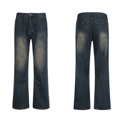 ALLFIT锈土色微喇牛仔裤