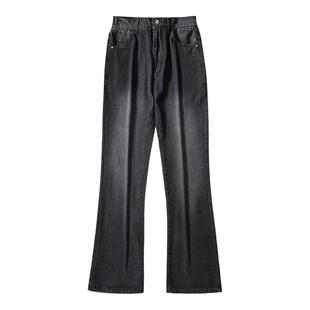 回力美式微喇牛仔裤男士春秋水洗复古高街宽松直筒男款休闲长裤子