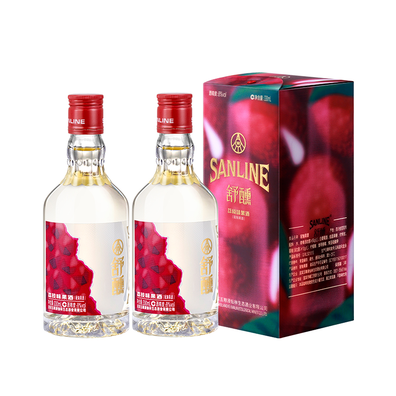 【新品】舒醺荔枝酒果酒8度330mL女士低度微醺甜酒五粮液官方出品
