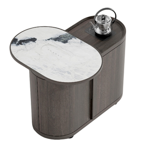 实木茶几可移动大理石茶台边几家用旋转阳台茶桌2025新款高端茶几