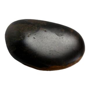 崂山试金湾纯天然试金石墨玉143克把件典当行专用试金工具19-2