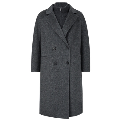 【优雅CEO 】娜尔思静奢优雅马甲内搭中长款毛呢外套两件套25冬季