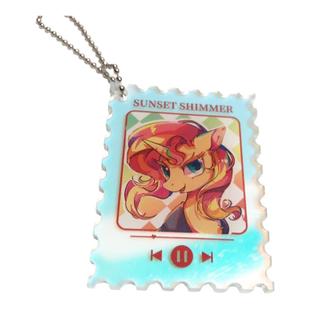 镭射邮票挂件彩虹背包装饰钥匙扣彩虹小马周边我的小马驹星光熠熠