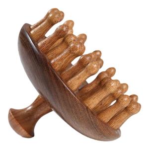 金丝檀木梳子圆盘梳头皮按摩梳头部经络梳疏通头疗神器全身通用