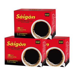 西贡意式浓缩速溶黑咖啡无糖防困提神越南进口官方旗舰店纯黑咖啡