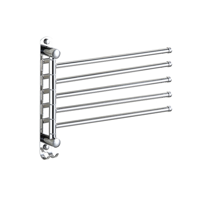 304不锈钢毛巾杆卫生间旋转单双杆浴室伸缩毛巾架免打孔壁挂架