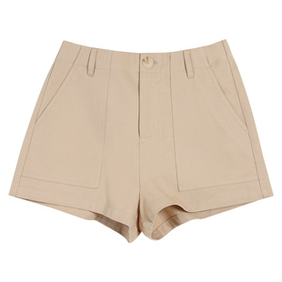 pusumede 白色休闲阔腿短裤女新款高腰宽松直筒a字百搭热裤子