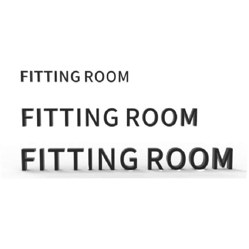 服装店试衣间英文提示牌立体字亚克力FITTINGROOM标识牌门贴装饰