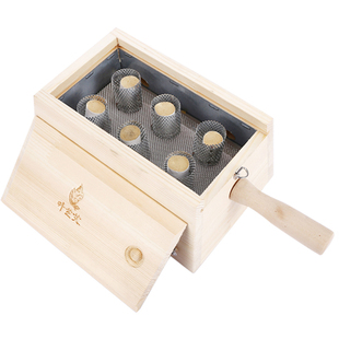 单柱1孔艾灸盒足三里膝盖关节双孔颈椎三孔随身灸木制六孔艾灸柱