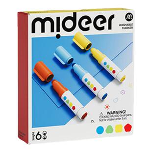 弥鹿圆头水彩笔带印章可水洗儿童画笔幼儿园专用无毒美术绘画笔