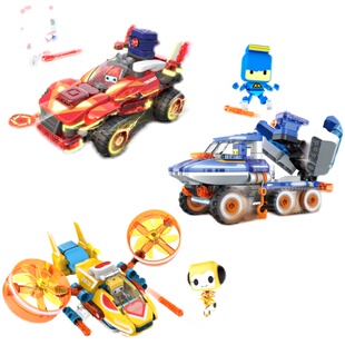 百变布鲁可赤红闪电冰蓝战锤合体战将大颗粒积木儿童益智拼装玩具