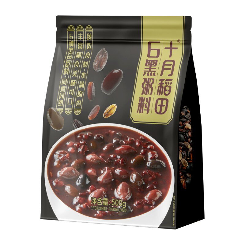 十月稻田6黑粥料5红粥料500g五谷杂粮粥黑米红米混合粗粮早餐粥
