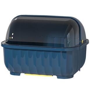 碗筷收纳盒放碗碟架厨房家用装盘多功能沥水置物架子带盖碗柜橱箱