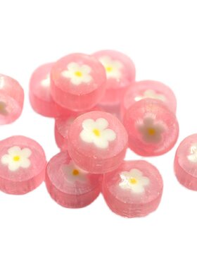 粉色白桃味樱花喜糖切片糖果