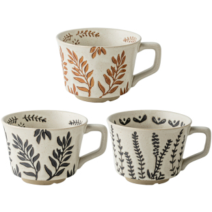 巷子尾〖古朴质感〗粗陶手绘杯子日式陶瓷马克杯 #vintage咖啡杯