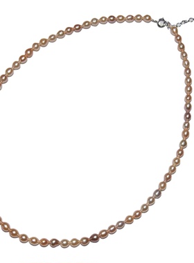 天然炫彩珍珠纯银挂链锁骨项链