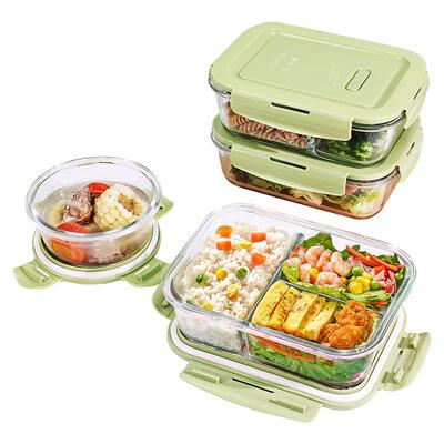 创得可微波炉加热玻璃饭盒上班族