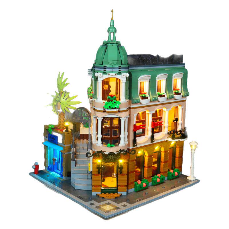 Brickbling适用乐高灯光10297转角精品酒店街景积木灯饰配件改装