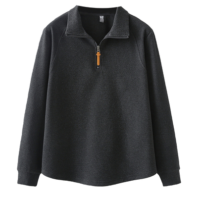 大码女装德绒半高领打底衫女2025新款秋冬季胖mm加厚卫衣内搭上衣