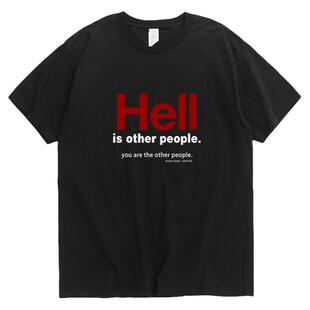 哲学萨特卢梭罗素维根斯坦/凡物制原创棉质宽松文艺印花男女T恤