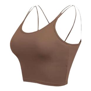 YEUNG SUKHAN/一体式胸垫背心 轻装运动 V型美背中强瑜伽内搭吊带