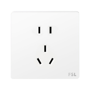 佛山照明开关插座面板一开五孔带开关二三插家用暗装86型F31白色