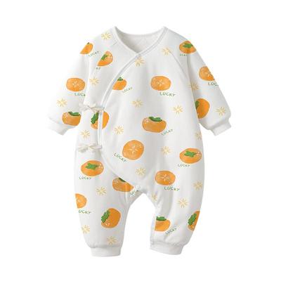 新生婴幼儿衣服连体冬季加厚夹棉