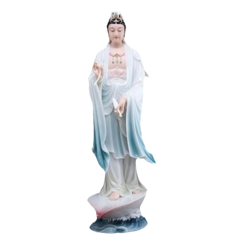 石雕南海一叶菩萨自在观音汉白玉
